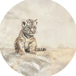 Poespas Home Behangcirkels^Behangcirkel Tijger | Circle of Life Collection | 鈱€ 145 cm