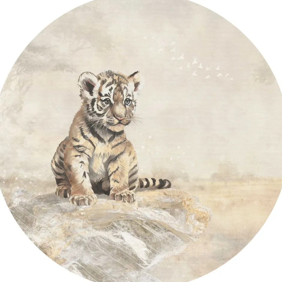 Poespas Home Behangcirkels^Behangcirkel Tijger | Circle of Life Collection | 鈱€ 145 cm