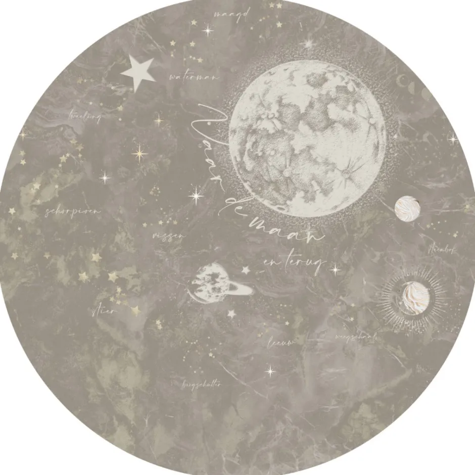 Poespas Home Behangcirkels^Behangcirkel To the Moon