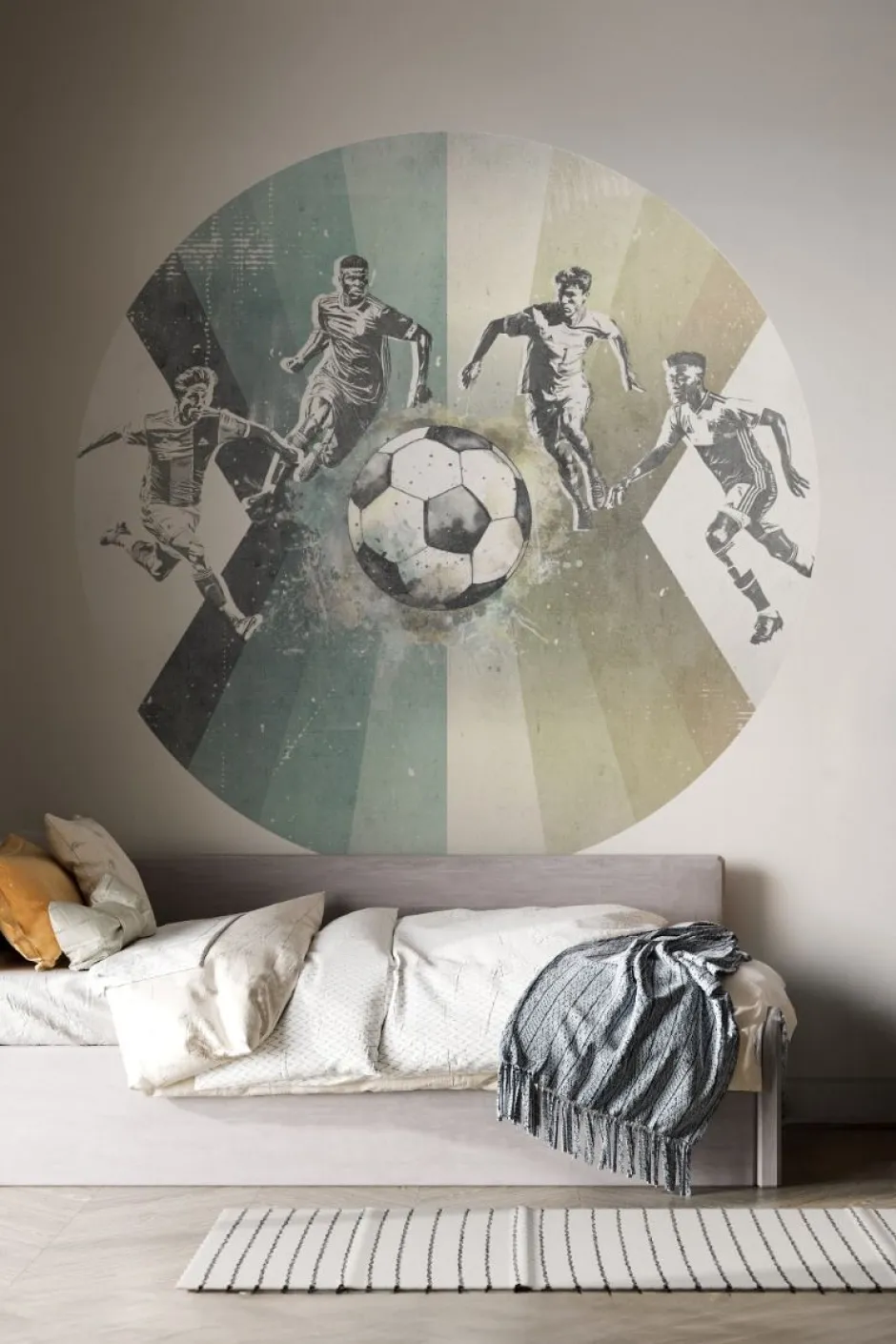 Poespas Home Behangcirkels^Behangcirkel Voetbal | Mannen | Groen