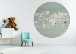 Poespas Behangcirkels^Behangcirkel Wereldkaart | Mint