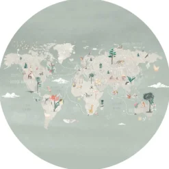 Poespas Behangcirkels^Behangcirkel Wereldkaart | Mint