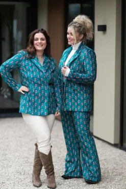 DAMES Studio Poespas Broeken^Broek Sam | Wide leg | Tibetan blue |