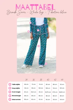 DAMES Studio Poespas Broeken^Broek Sam | Wide leg | Tibetan blue |