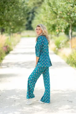 DAMES Studio Poespas Broeken^Broek Sam | Wide leg | Tibetan blue |