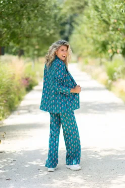 DAMES Studio Poespas Broeken^Broek Sam | Wide leg | Tibetan blue |