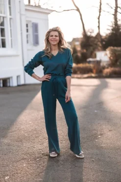 DAMES Studio Poespas Co-ords | Broeken^Broek Scuba-doo | Petrol |