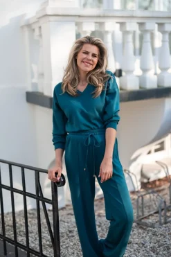 DAMES Studio Poespas Co-ords | Broeken^Broek Scuba-doo | Petrol |