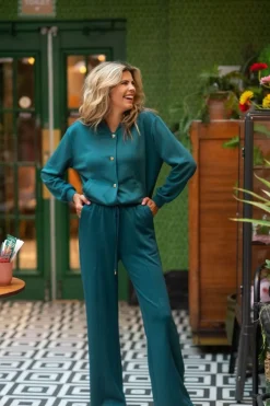 DAMES Studio Poespas Co-ords | Broeken^Broek Scuba-doo | Petrol |