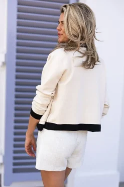 DAMES Studio Poespas Vesten | Vesten & Truien^Cardigan Bonbon | White & black |
