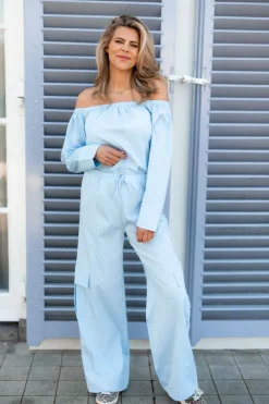 DAMES Refined Department Co-ords | Broeken^Cargo pants Nevada | Light blue |