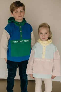 Tinycottons Jassen & Jacks^Color block jacket | Pastel blue/mellow yellow |