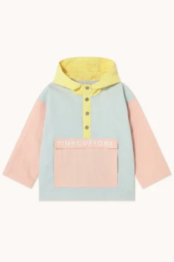 Tinycottons Jassen & Jacks^Color block jacket | Pastel blue/mellow yellow |