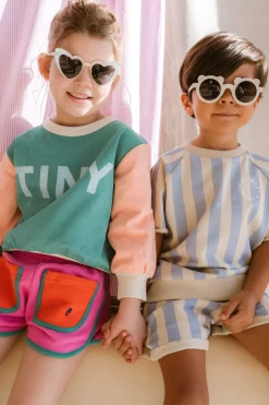 Tinycottons Truien & Vesten | Truien & Vesten^Color block sweatshirt | Emerald |