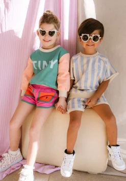 Tinycottons Truien & Vesten | Truien & Vesten^Color block sweatshirt | Emerald |