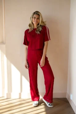 DAMES Refined Department Co-ords | Tops^Cropped T-shirt Marlowe | Bordeaux |