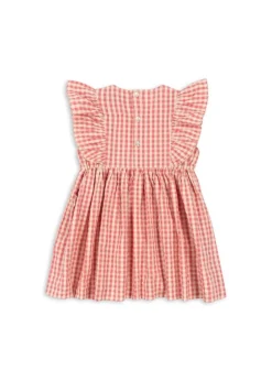 DAMES Konges Slojd Jurken & Salopettes | Jurken^Dress Kim frill gots | Flamingo plume check |