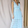 DAMES A-view Jurken^Dress Miranda | Light blue |