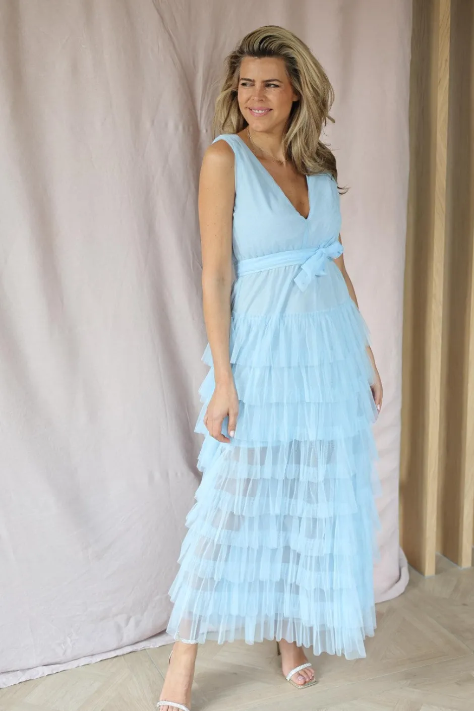 DAMES A-view Jurken^Dress Miranda | Light blue |