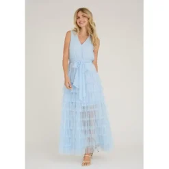 DAMES A-view Jurken^Dress Miranda | Light blue |