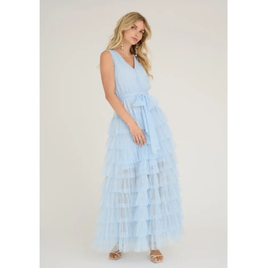 DAMES A-view Jurken^Dress Miranda | Light blue |