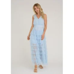 DAMES A-view Jurken^Dress Miranda | Light blue |
