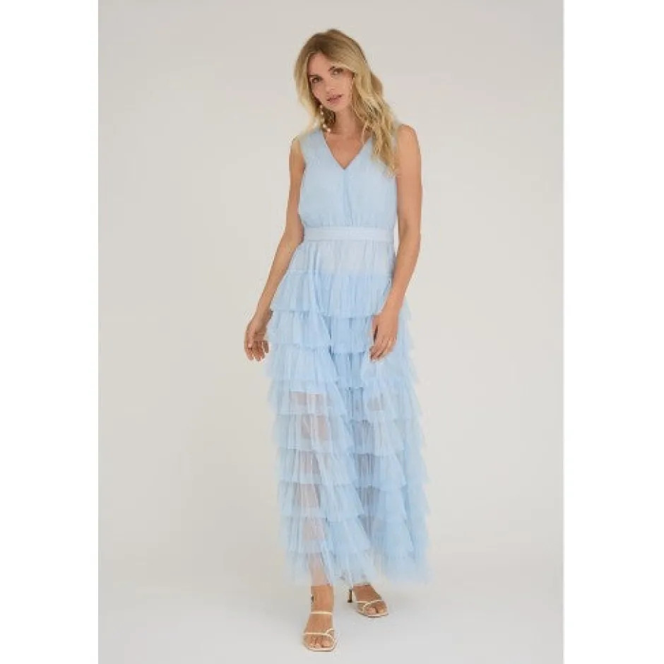 DAMES A-view Jurken^Dress Miranda | Light blue |
