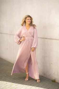 DAMES Studio Poespas Jurken | Snøpskes^Dress Plissé | Pink champagne |