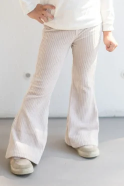 DAMES Navy Natural Broeken & Leggings | Broeken^Flared broek | Rib crème |