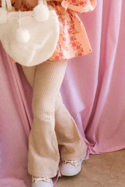 DAMES Navy Natural Broeken & Leggings | Broeken^Flared broek | Rib crème |