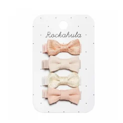 Rockahula Haaraccessoires^Haarklemmen flora linen mini bow | 4 stuks |
