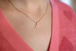 DAMES Studio Poespas Sieraden | Snøpskes^Ketting falling in love | Roze/goud |