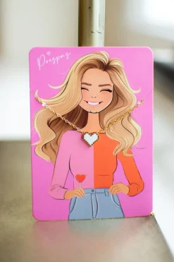 DAMES Studio Poespas Sieraden | Snøpskes^Ketting hartje pixel | Wit/goud |