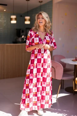 DAMES Studio Poespas Jurken^Maxi dress Kim   | Multicolor | Je m鈥檃ppelle x Poespas