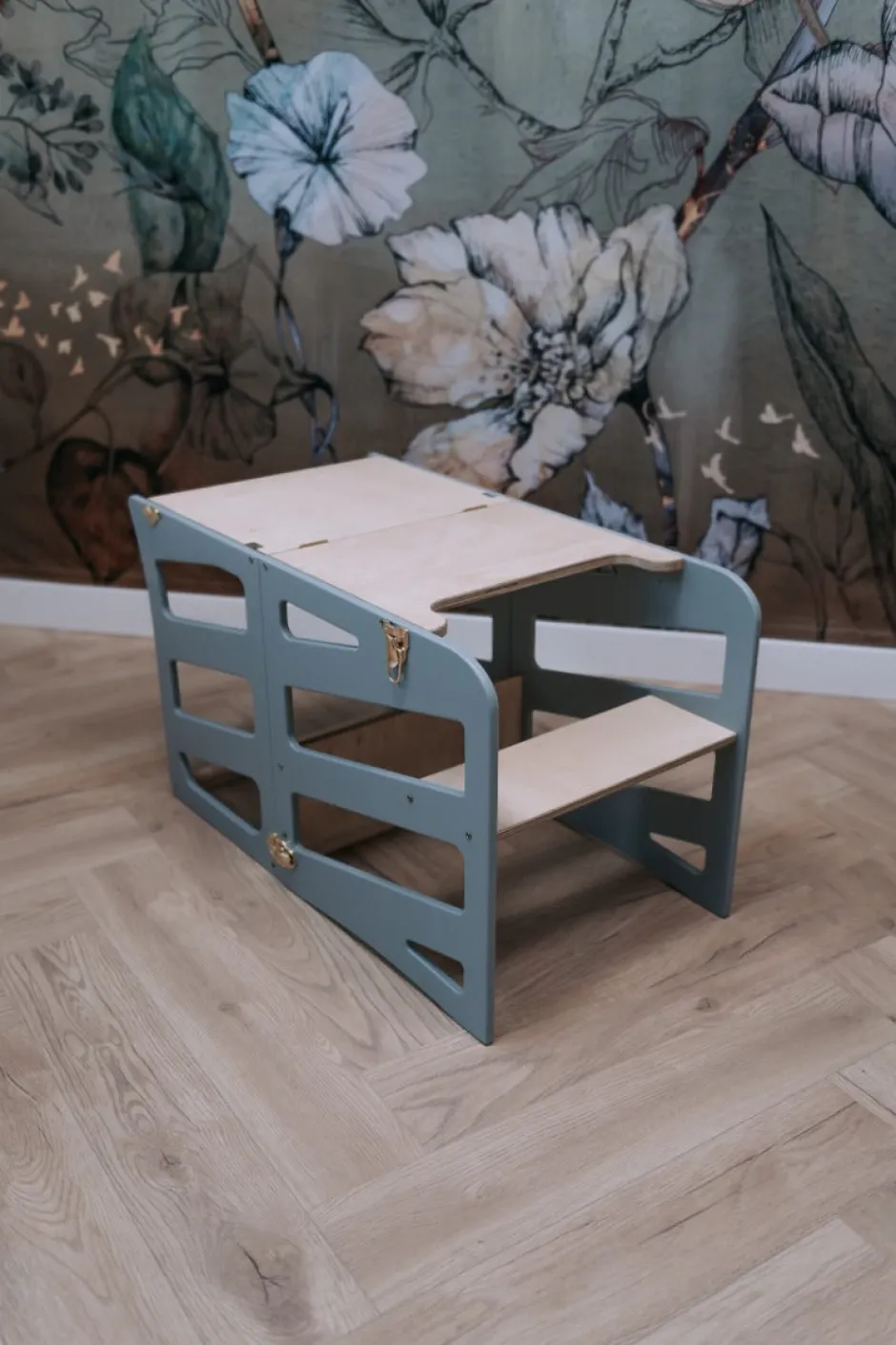 Poespas Houten Speelgoed | Educatief Speelgoed^Modulair kidsmeubel | Keukenkruk | Bureau | Glijbaan