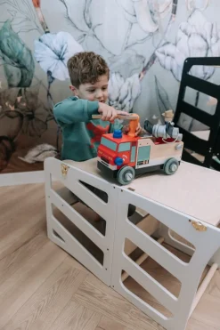 Poespas Houten Speelgoed | Educatief Speelgoed^Modulair kidsmeubel | Keukenkruk | Bureau | Glijbaan