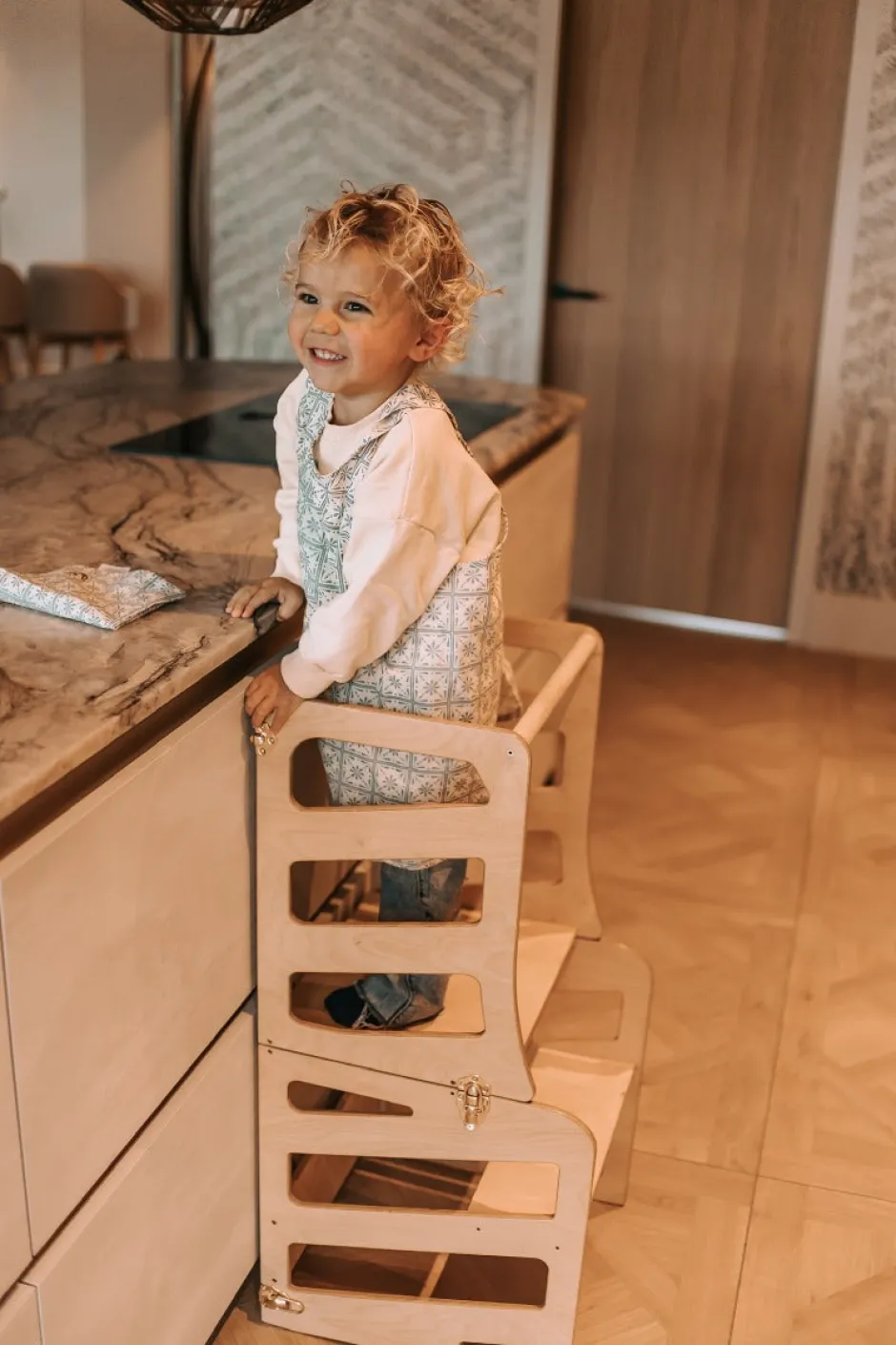 Poespas Houten Speelgoed | Educatief Speelgoed^Modulair kidsmeubel | Keukenkruk | Bureau | Glijbaan