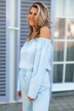 DAMES Refined Department Co-ords | Blouses^Off-shoulder blouse Montana | Light blue |
