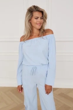DAMES Refined Department Co-ords | Blouses^Off-shoulder blouse Montana | Light blue |