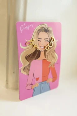 DAMES Studio Poespas Sieraden | Snøpskes^Oorbellen love & hearts | Goud |