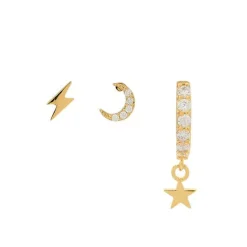 DAMES Orelia Sieraden^Oorbellen set Juna | Silver/gold |