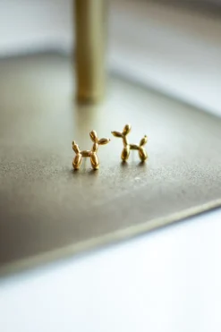 DAMES Studio Poespas Sieraden | Snøpskes^Oorbellen snoepdog | Goud |