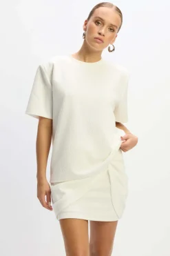 DAMES Refined Department Co-ords^Oversized boucle t-shirt Mexie | White |