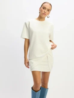 DAMES Refined Department Co-ords^Oversized boucle t-shirt Mexie | White |