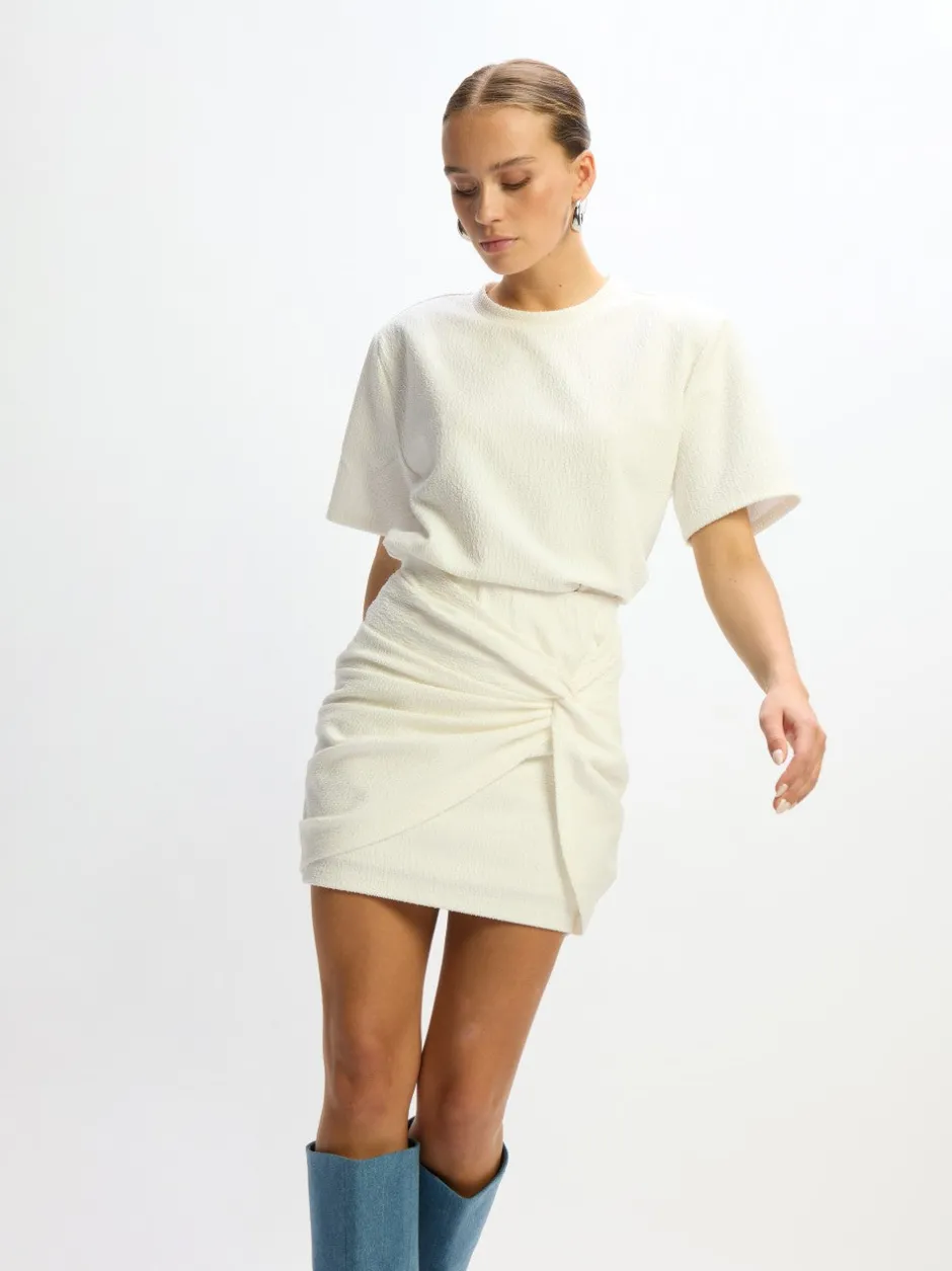 DAMES Refined Department Co-ords^Oversized boucle t-shirt Mexie | White |