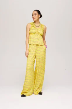 DAMES Poespas Broeken^Pants Alexis | Hearts bouquet lime | Harper & Yve