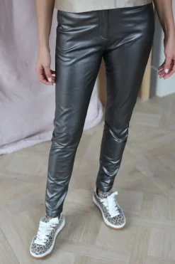 DAMES Studio Poespas Broeken | Snøpskes^Pants Anna-Mae vegan leather | Titanium bronze |