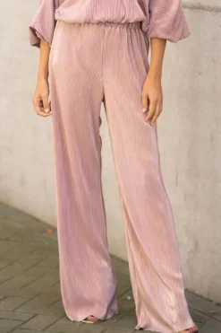DAMES Studio Poespas Co-ords | Broeken^Pants Plissé | Pink champagne |