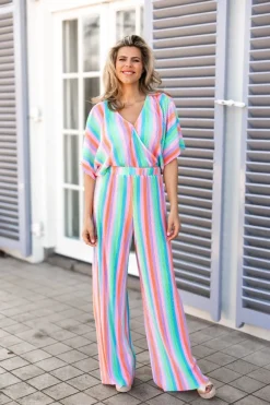 DAMES Studio Poespas Co-ords | Broeken^Pants Plissé | Rainbow cake |