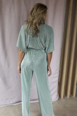 DAMES Studio Poespas Co-ords | Broeken^Pants Plissé | Sparkling mojito |
